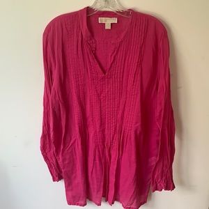 Michael Kors Hot Pink Long Sleeve Tunic Top Size 3X